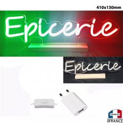 Panneau enseigne lumineuse Néon led Epicerie pour stand décoration magasin italien