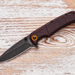 Couteau Browning Buckmark Slim Wash Lame Acier D2 Black Manche Polymère Bronze Linerlock BR0581B