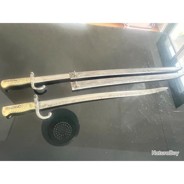 Lot de 2 Baonnette Saint Etienne 1872