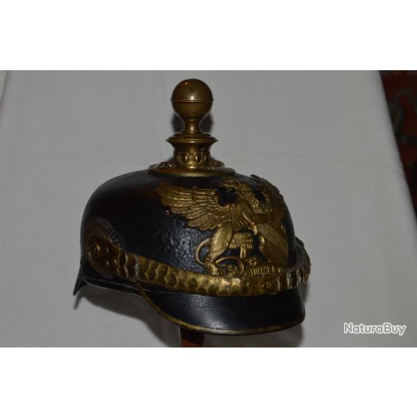 CASQUE A POINTE OFFICIER BADOIS Mle 1871/99-BADEN ARTILLERY HELMET-1WW-GRANDE GUERRE 1914/1918