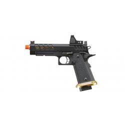 PISTOLET AIRSOFT GBB HERACLES HI-CAPA 5.1 NOIR/GOLD AVEC RMR LANCER TACTICAL