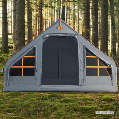 Tente Gonflable 4 Personnes Avec Pompe - Grande Tente Oxford Extérieur Imperméable Avec Fenêtres Maille Et Doubles Portes