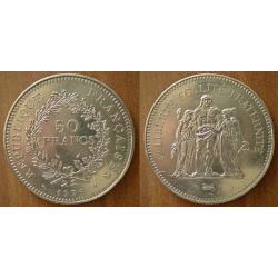 France 50 Francs 1976 Piece Hercules Argent Hercule