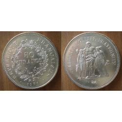 France 50 Francs 1976 Piece Hercules Argent Hercule