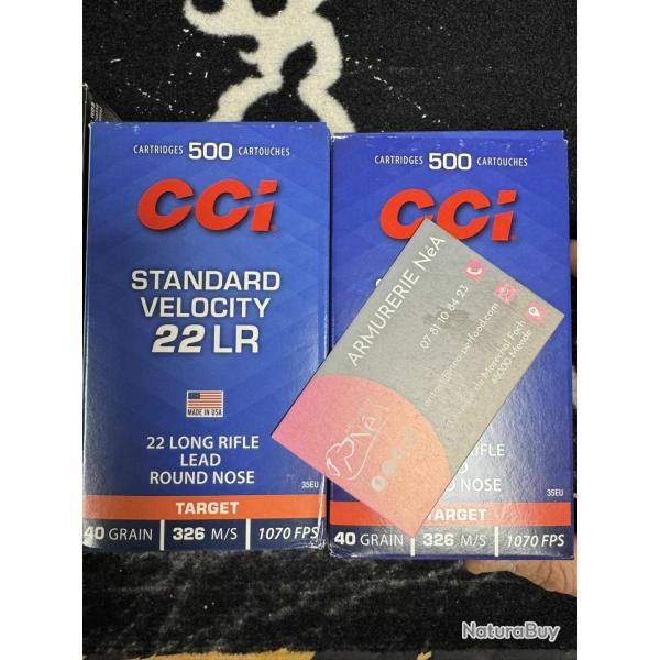 CCI Standard MUNITIONS 22LR LIVRAISON OFFERTE LOT DE 1000