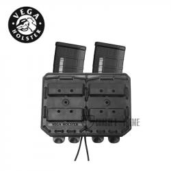 Porte-Chargeur Double Côte à Côte VEGA Bungy 8BL17 pour M4/Ar15 Noir