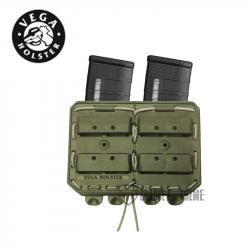 Porte-Chargeur Double Côte à Côte VEGA Bungy 8BL17 pour M4/Ar15 Vert Olive