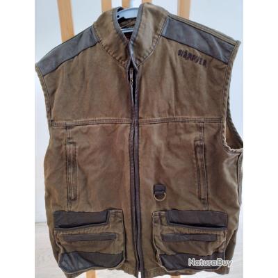 Gilet de chasse en toile vintage : gilet utilitaire Sportsman pour hommes, taille L - France