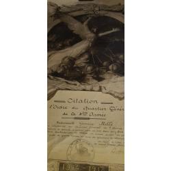 RARE CITATION A L ORDRE DU QUARTIER GENERAL