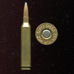 .264 Winchester Magnum - marquage : SUPER SPEED 264 WIN MAG  - balle cuivre pointe plomb