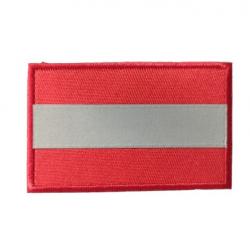 Patch rectangulaire petit - Rouge fluo - velcro - Livraison gratuite