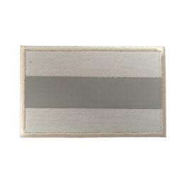 Patch rectangulaire petit - Blanc fluo - velcro - Livraison gratuite