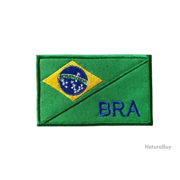 Patch Drapeau - Brsil BRA - velcro - Livraison gratuite