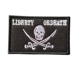 Patch Drapeau - Pirate Liberty of Death v2 - Noir - velcro - Livraison gratuite