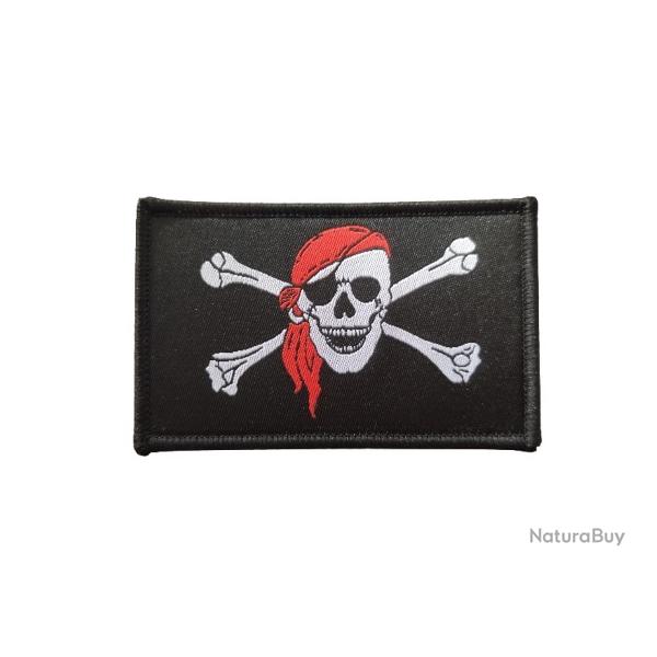 Patch Drapeau - Pirate Rouge - velcro - Livraison gratuite