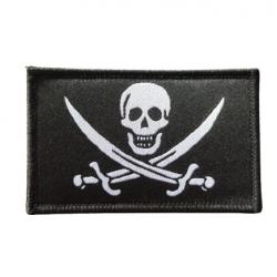 Patch Drapeau - Pirate 2 - Noir - velcro - Livraison gratuite