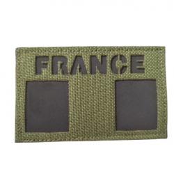 Ecusson/patch - France - Kaki/noir v2 - velcro - Livraison gratuite