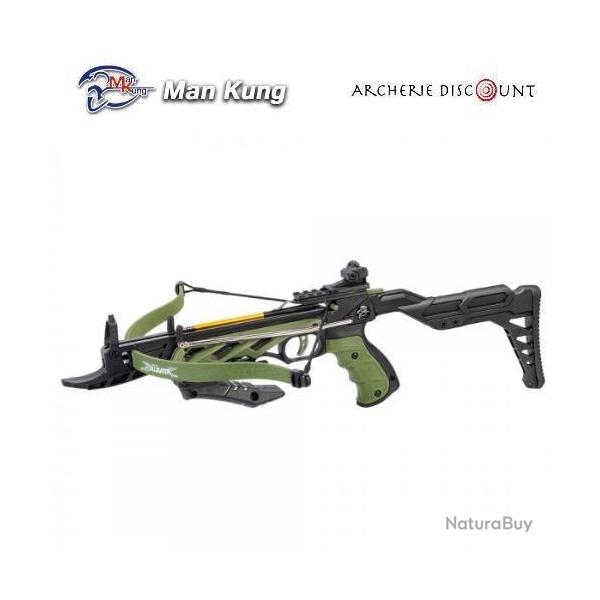 Pistolet Arbalete Alligator Avec Crosse ManKung 80 Lbs Vert