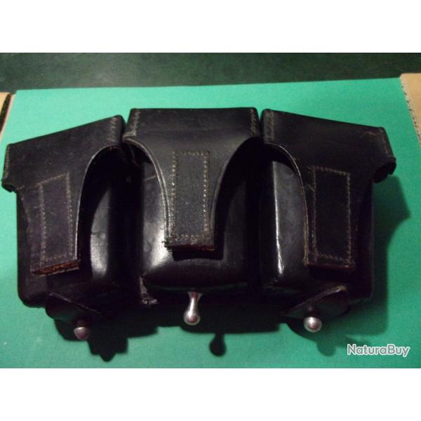 Cartouchire Allemande cuir noir neuve pour 30 munitions / clips 86389