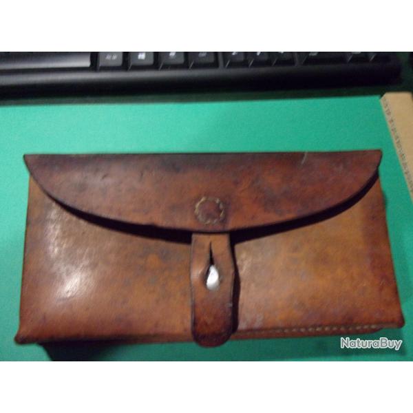Cartouchire Suisse pour munitions fusil SIG en cuir fauve