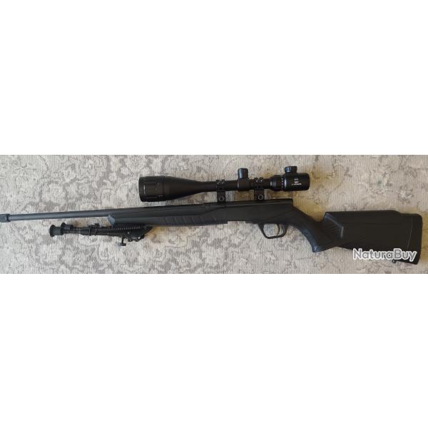 Carabine SAVAGE B22 F cal.22lr canon 53 cm filet sans organes de vise + lunette 6-24x50AOEG