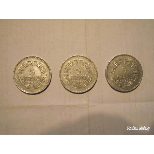 5 francs type lavrillier aluminium par 3 units