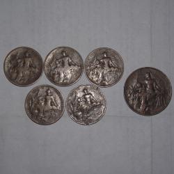 lot de 6 pièces daniel dupuis,bronze