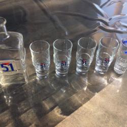 Verres Tube Pastis 51 avec leur carafe