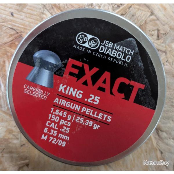 Bote de 150 plombs JSB Diabolo Exact King - Cal. 6.35