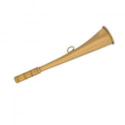 Corne de chasse plate en laiton poli Compiègne - 12 cm