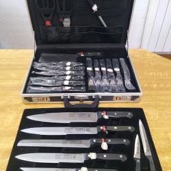 MALLETTE VALISE COUTEAUX INOX BERGHOFF, NEUF 24 PIECES