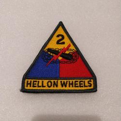 Patch armée us 2nd ARMORED DIVISION tab HELL ON WHEELS ORIGINAL 2