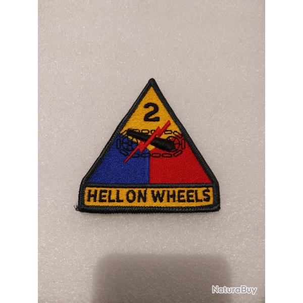 Patch arme us 2nd ARMORED DIVISION tab HELL ON WHEELS ORIGINAL 2