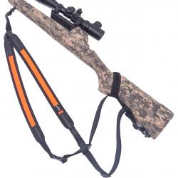 Bretelle Double pour Fusil Harnais Sac à Dos Néoprène 2 Points Réglable Transport Mains Orange