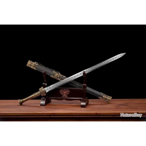 EPEE DROITE ASIATIQUE DOUBLE TRANCHANT 99CM enchre