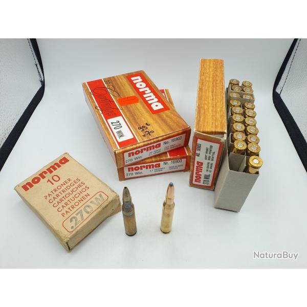 LOT DE 70 MUNITIONS NORMA  270WIN - SP 150GRAINS