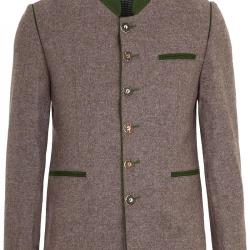 Veste autrichienne traditionnelle homme en loden gris taupe et vert