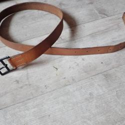 Ceinturon, ceinture pour étui pistolet Suisse / porte fourreau baionnette Rubin Schmidt Cuir 120 cm