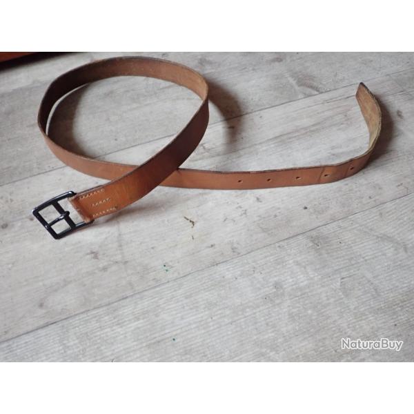 Ceinturon, ceinture pour tui pistolet Suisse / porte fourreau baionnette Rubin Schmidt Cuir 120 cm