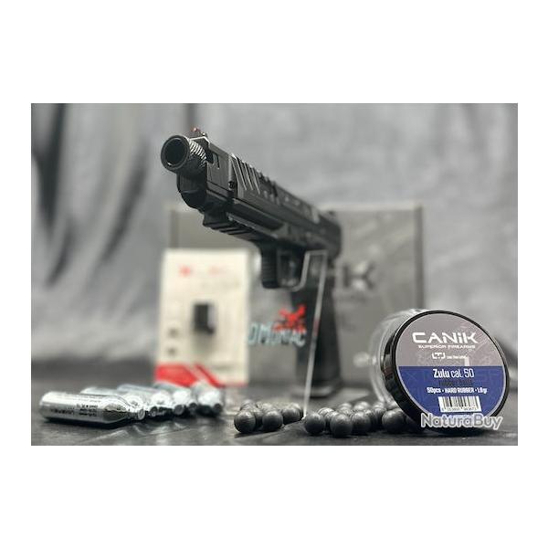 PACK LASER PRTE A TIRER PISTOLET CANIK RIVAL CO2 C50 BLACK