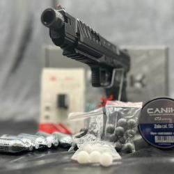PACK DÉCOUVERTE LASER PRÊTE A TIRER PISTOLET CANIK RIVAL CO2 C50 BLACK