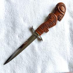 Dague Couteau à découper lame J.M inox figuratif tête d'homme