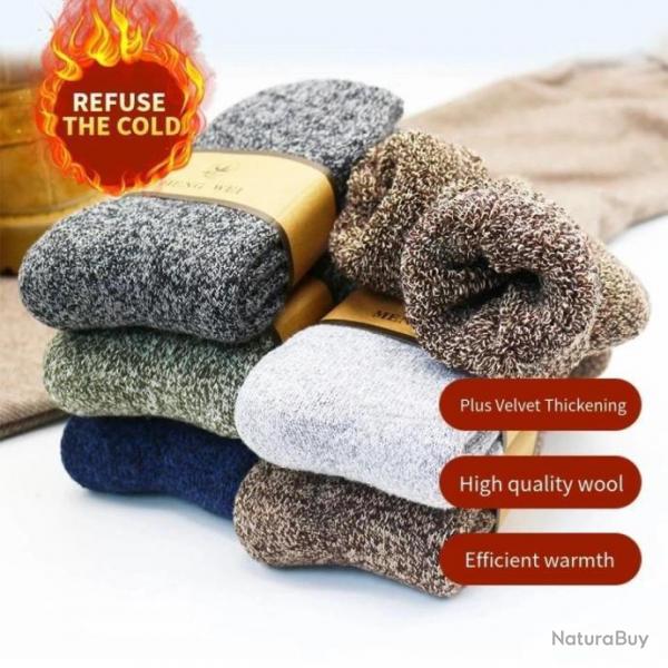 Lot 3 paires laine mrinos chaussettes chaude neige, dcontractes, haute qualit, hiver. BS