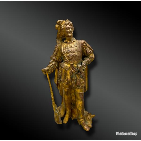 STATUETTE un officier avec rouet - Europe - Dbut du XXme sicle [SANS PRIX DE RESERVE]
