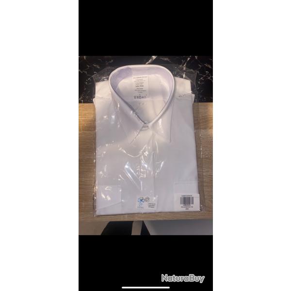 NEUVE!!!Chemise blanche (bio) de l'arme franaise manche courte Taille 43/44 ou de Taille XL