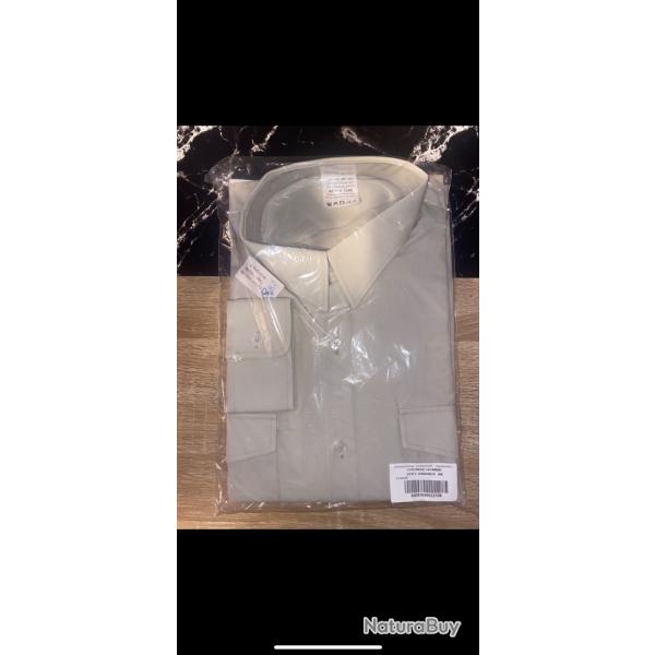 NEUVE!!!Chemise vert amande de l'arme franaise manche longue Taille 45/46 ou de Taille XXL