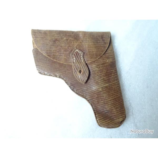 E 2 - trs bel tui ancien en cuir blond   pour rvolver bulldog ou broche