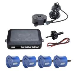 Radar de Recul Voiture - Kit 4 Capteurs + Buzzer Aide Stationnement Bleu