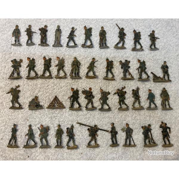 soldats de plomb "plats d'tain" Feldgraus 1916 casque acier