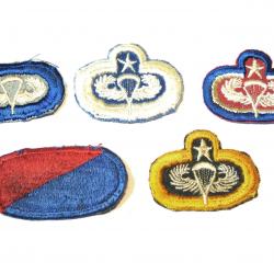 Lot de 5 insignes tissus Parachutiste  US ref ing 31 box 148